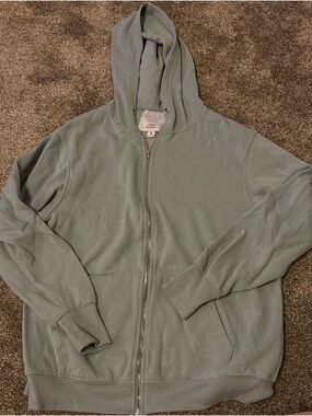 refuge lighter blue zip hoodie with fleece lining